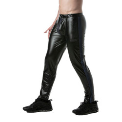 LEADER Pantalon avec Zip Brut Noir